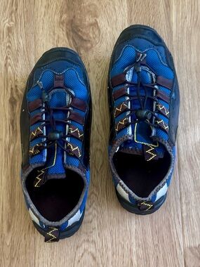 Men’s quick dry, athletic water, shoes, size 10 blue black outdoor hiking sport
